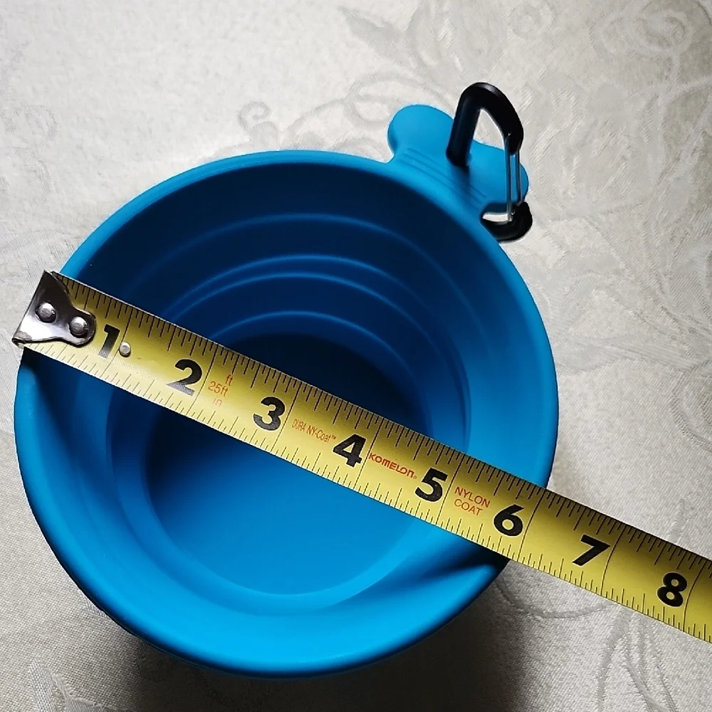 Collapsible Travel Pet Water, Food, Treat Bowl With Clip NEW wo Tag